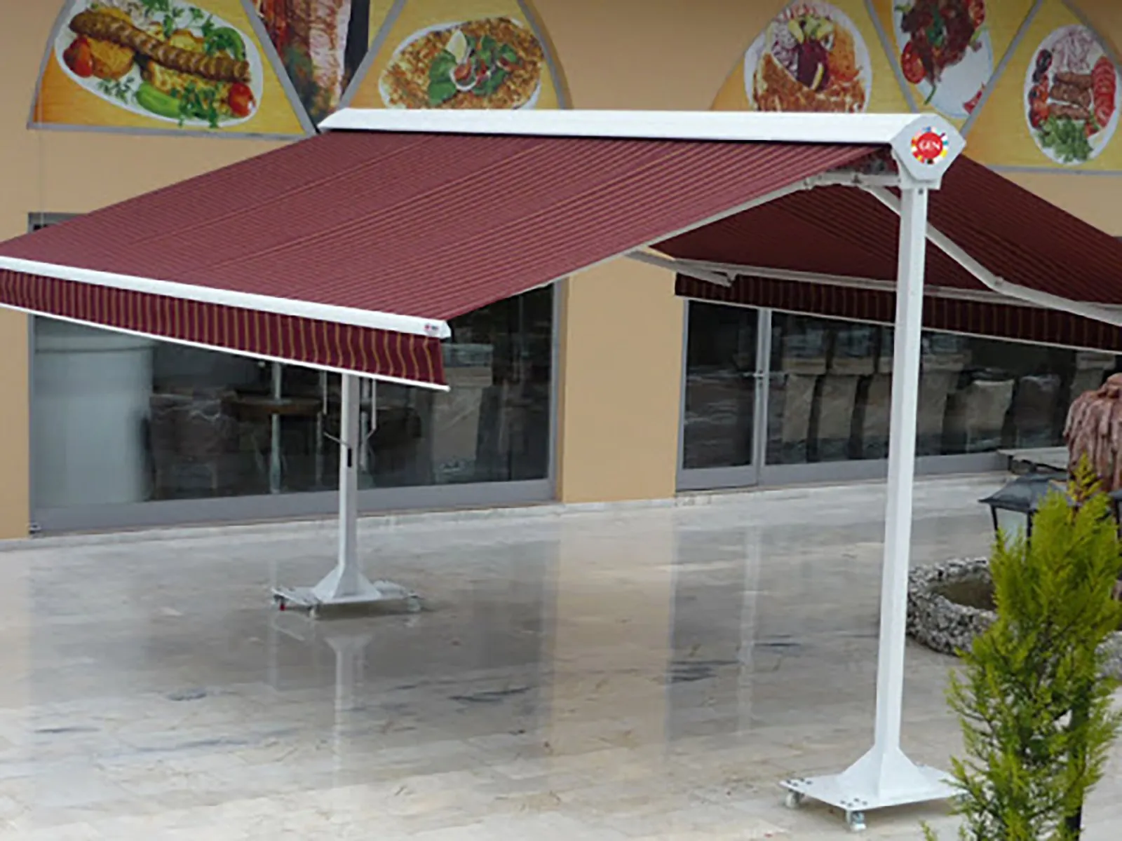 Beykoz çift açılır tente uygulaması – Salimoğulları Tente